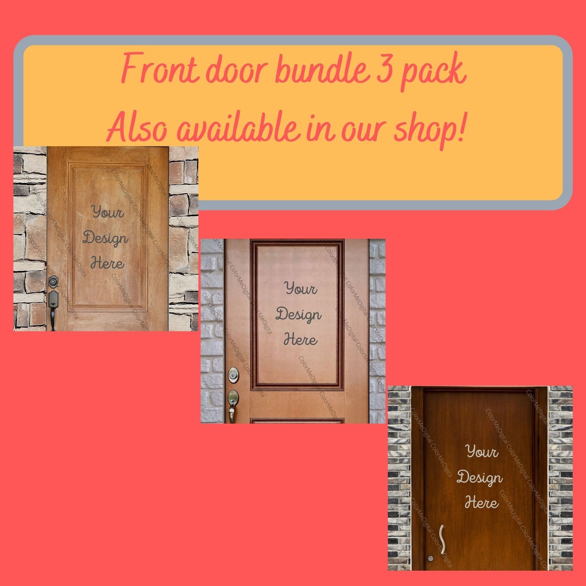 Download Front door 4 pack front door step mock up for your sign and | Etsy
