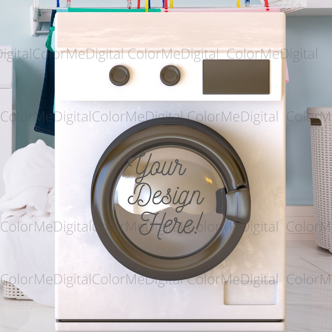 Washer dryer FOUR IMAGES mockup laundry room mockup for