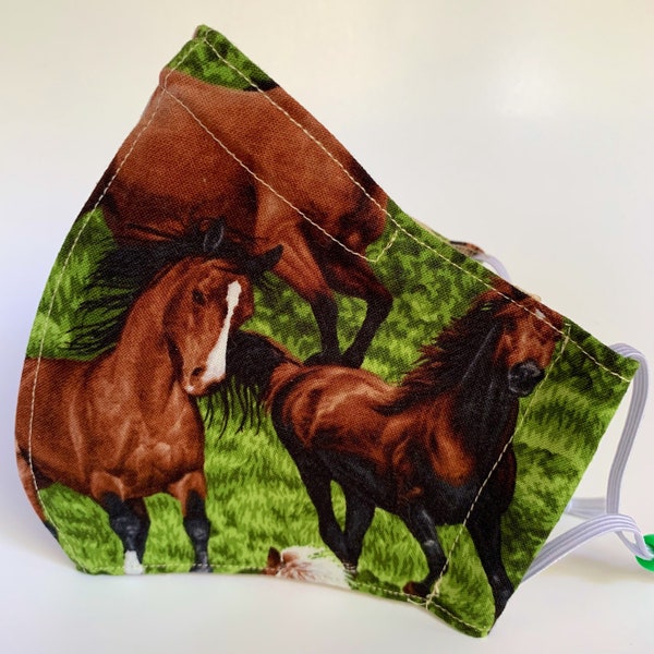 Best fitting washable mask with filter pocket, nose wire, adjustable ear loops and soft lining. Breathable. Horse lovers! Ships now.