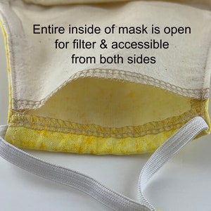 Best fitting washable mask with filter pocket, nose wire, breathable lining, adjustable ear loops. Black & blue batik. Ships now. image 7