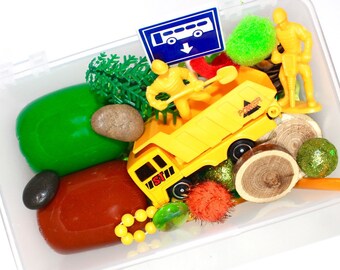 Construction Playdough Kit, Construction Play Dough Kit, Construction Playdoh, Construction loose parts, Construction Sensory Kit