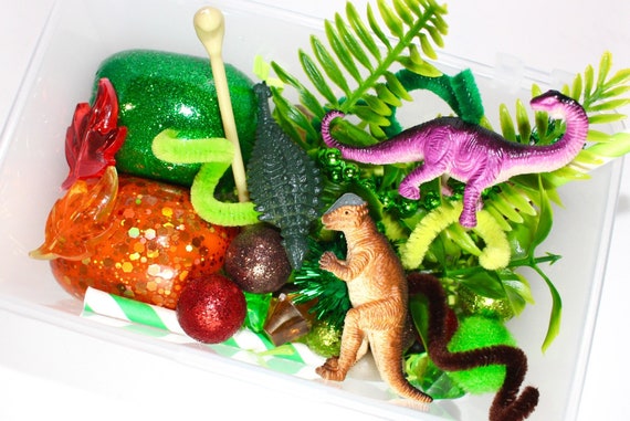 Dinosaur Playdough Kit, Dinosaur Playdoh Kit, Play Dough Kit, Play Doh Kit,  Sensory Kit, Montessori 