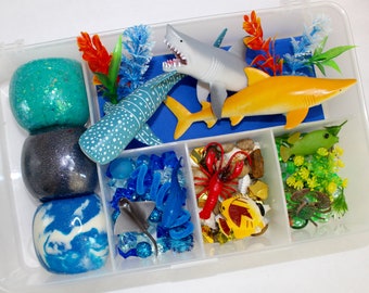 Shark Playdough Kit, Ocean Playdough Kit, Shark Playdoh Kit, Ocean Sensory Kit