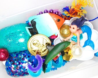 Mermaid Playdough Kit, Mermaid Sensory Kit, Mermaid, Playdough Sensory Kit, Play dough Kit, Sensory Kit, PlayDoh Kit, Play Doh Kit