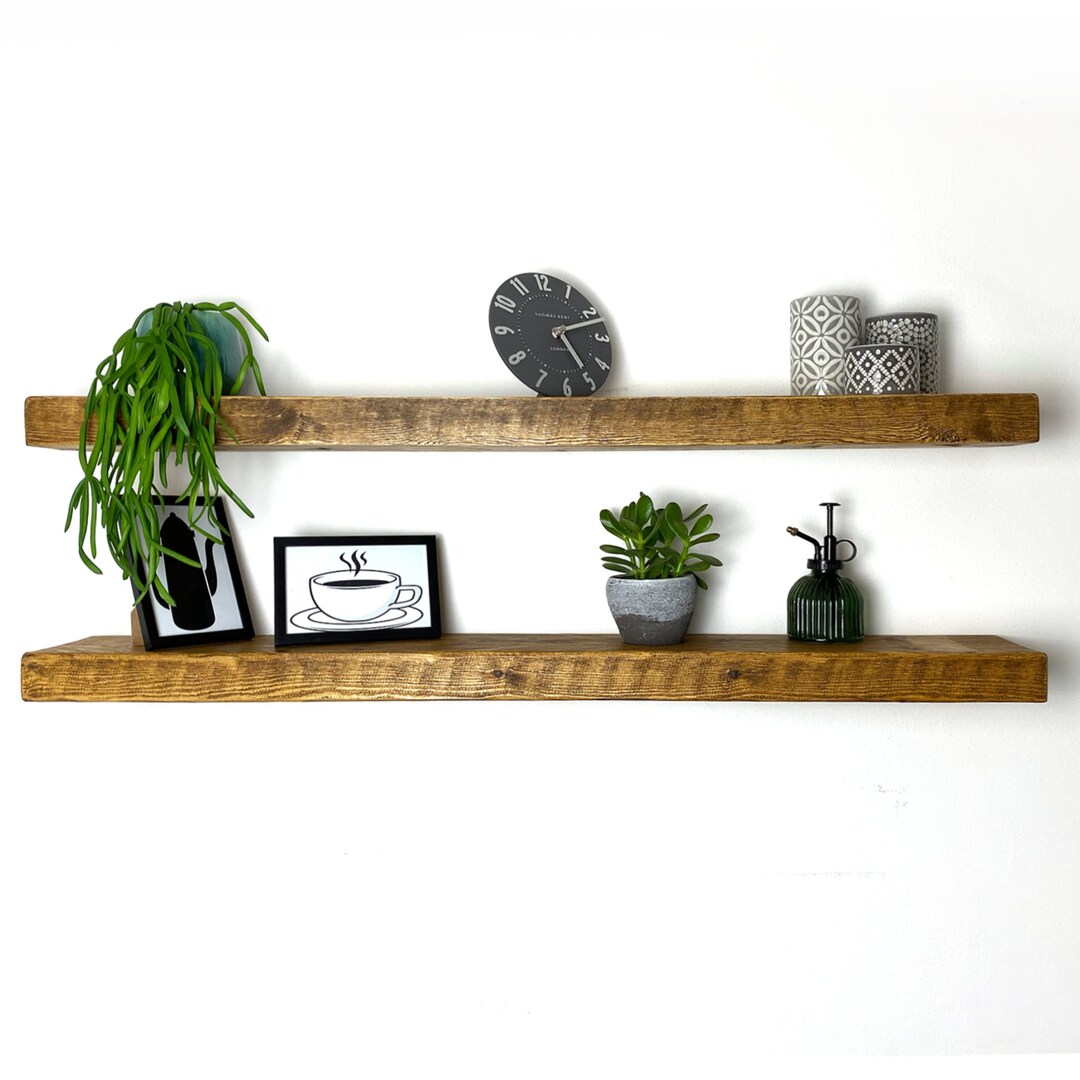 Chunky Rustic Scandinavian Redwood Floating Shelves Etsy