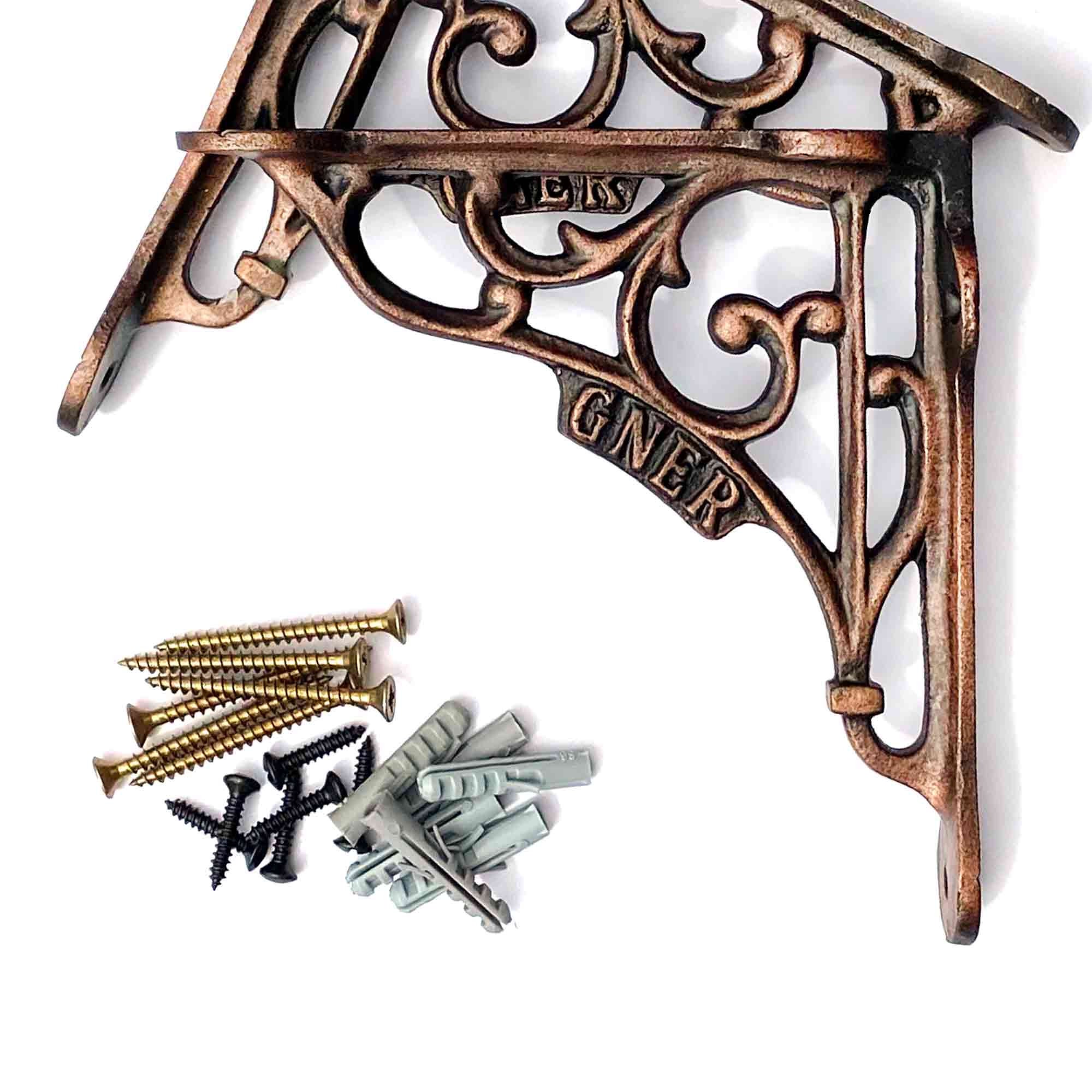 Pair of Antique Copper cast iron 5 shelf Brackets GNER Etsy