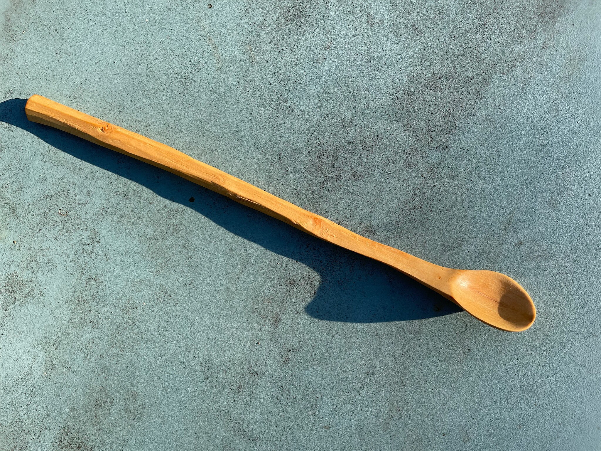 Français Cuillère à Dégustation Personnalisable en Bois de Prunier. Travail Du Fait Main Récupéré.