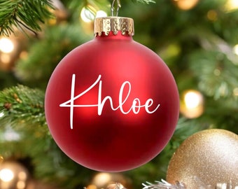 Christmas Ornament, Bauble Ornament with Names, Personalized Glass Christmas Ornament for Family, Name Ornaments, Christmas Gift for Kids