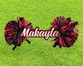 Personalized Pom Pom Cheer Sign: Spirit Stick for Sports Moms