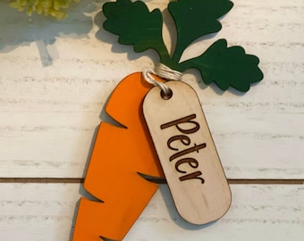 Easter Basket Tag, Easter Tag, Easter Ornament, Carrot Tag, Kid Easter Gift, Easter Name Tag, Easter Gift Tag, My First Easter