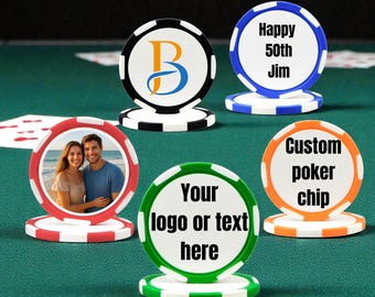 Personalized Poker Chips for Wedding | Custom Poker Chip for Birthday Party Favors | Company Logo Drink Tokens | Bachelor Party Gift for Him