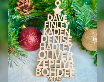 Personalized Christmas Ornament, Christmas Tree Name Ornament, Name Christmas Tree Ornament, Name Tree Ornament, Christmas Name Tree, Family