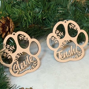 Gift for Pet, Custom Dog Ornament, Paw Print Ornament, Dog Ornament Personalize, Custom Pet Ornament, Pet Lover