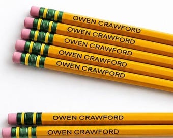 Personalized Ticonderoga Pencils for Back to School Supplies, Kids Custom Name Pencil Set, Student Supplies