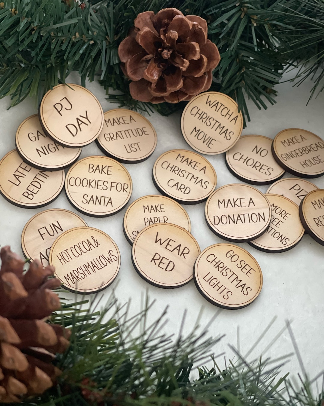 Christmas Advent Tokens, Christmas Countdown, Christmas Calendar ...