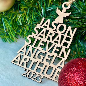 Familienname Weihnachtsverzierung, benutzerdefinierte Haustierverzierung, Weihnachtsverzierung für die Familie, personalisierte Baumdekor, Weihnachtsgeschenk für die Familie