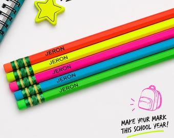 Custom Engraved Pencils, Back to School, Personalized Pencil Set, Student Name, #2 Pencil, School Supplies