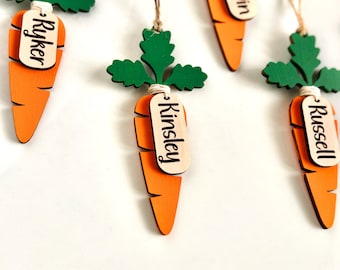 Personalized Carrot Tags, Easter Basket Tag, Easter Tag, Kids Easter Gifts, First Easter, Easter Name Tag, Easter Gift Tag, Easter Ornament
