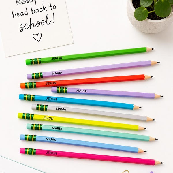 Personalized Ticonderoga Pencils for Back to School Supplies, Custom Name Engraved Pencil Set, Student Supplies