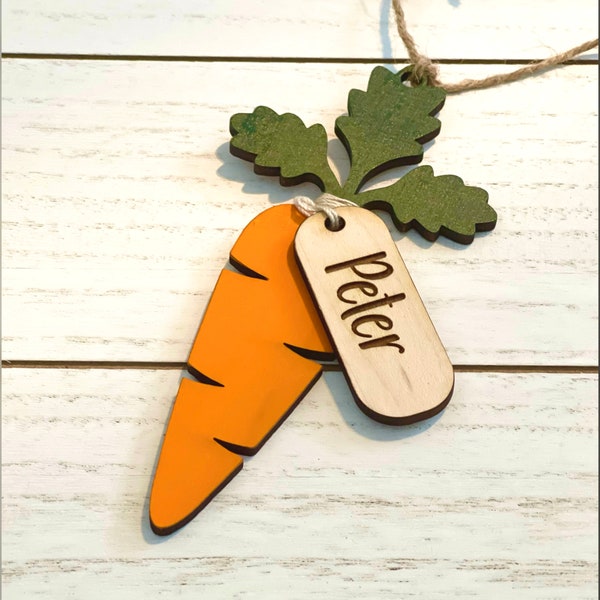 Easter Basket Tag, Easter Tag, Easter Ornament, Carrot Tag, Personalize Easter Basket Tag, Kid Easter Gift, Easter Gift Tag, Easter Name Tag