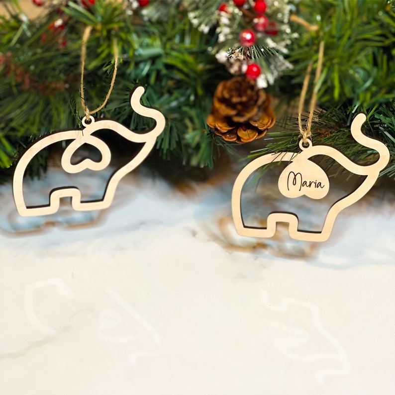 Elephant Christmas Ornament, Sisterhood Ornament, Personalized Gifts for Best Friends, Friendsgiving Gift, Friendship Gift, Sister Ornament bild 5