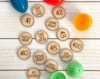 Easter Egg Tokens, Easter Basket Stuffer, Easter Egg Fillers, Easter Egg Hunt for Kids, Easter Treats, Reward Tokens, Kids Easter Gifts