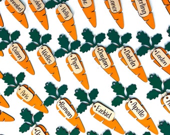 Karotten Anhänger, personalisierte Osterkorb Tags, Oster Tags, Ostergeschenke für Kinder, Ostern Namensschild, Osterkarotte