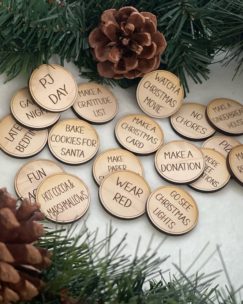 Advent Tokens 25 Days of Christmas Stocking Stuffer Stoking Etsy