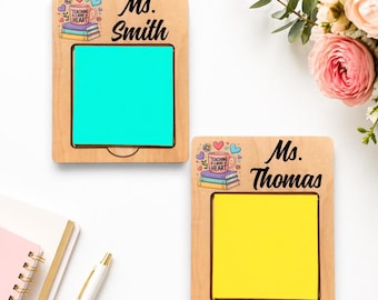 Teacher Sticky Note Pad Holder Gift for Teacher Appreciation Gifts from Student, Thank You Teacher Gift, End of Year Gift