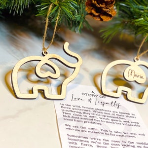Elephant Christmas Ornament, Sisterhood Ornament, Personalized Gifts for Best Friends, Friendsgiving Gift, Friendship Gift, Sister Ornament bild 8