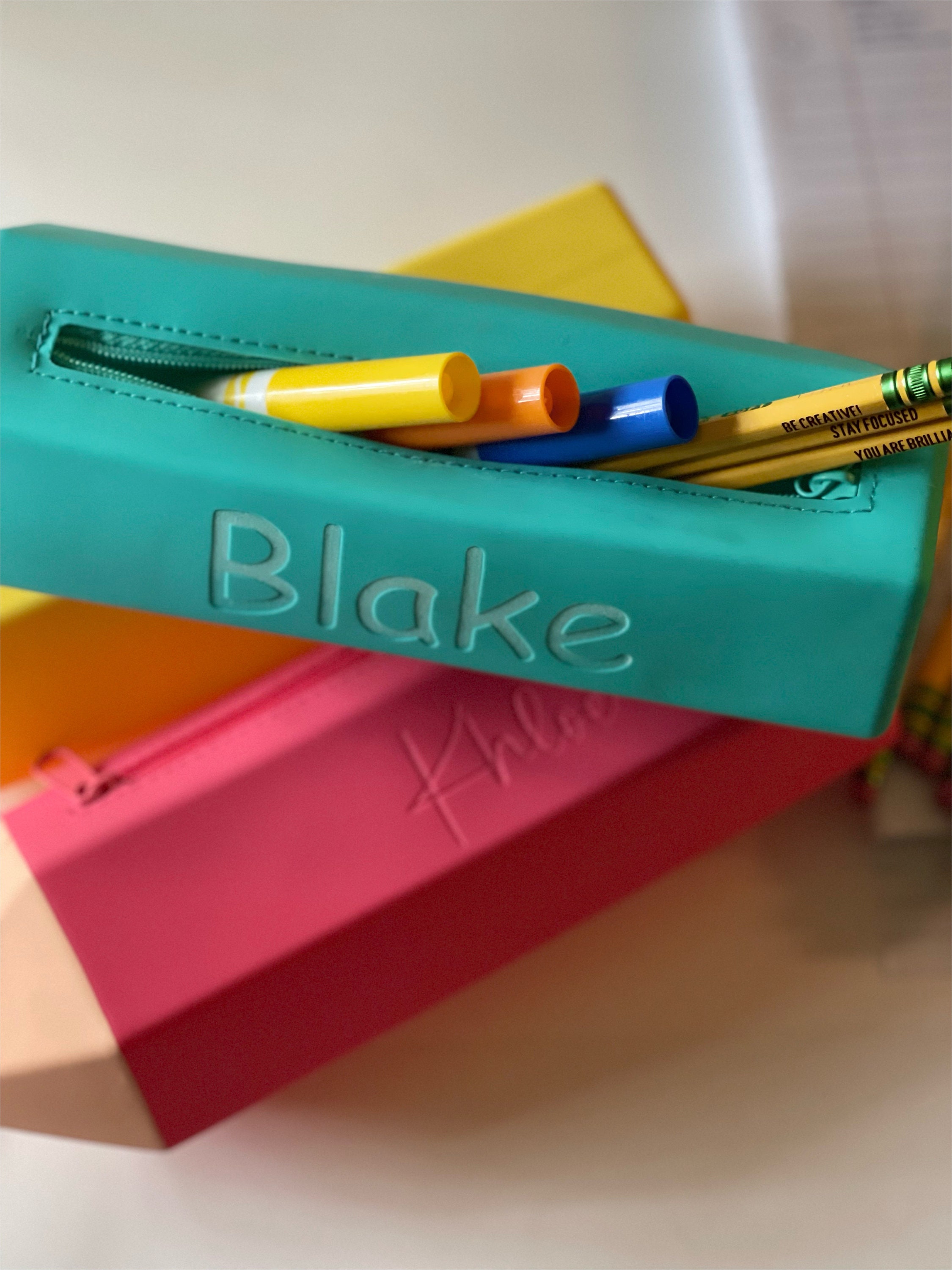 Personalized Pencil Pouch, Custom Crayon Box, Back to School, School Supplies, Elementary Kids, PreK