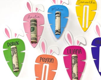 Personalized Carrot Money Holder Gift, Kids Easter Gifts for Teens, Easter Basket Stuffers