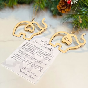 Elephant Christmas Ornament, Sisterhood Ornament, Personalized Gift for Best Friends,  Besties Ornament, Friendship Gift, Sister Gift