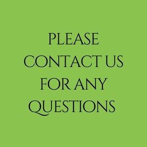 K&ouml;nnte beinhalten: Ein hellgr&uuml;ner Hintergrund mit dem schwarzen Text "PLEASE CONTACT US FOR ANY QUESTIONS" in einer eleganten Serifenschrift. Der Text ist zentriert und nimmt den gr&ouml;&szlig;ten Teil des Bildes ein.