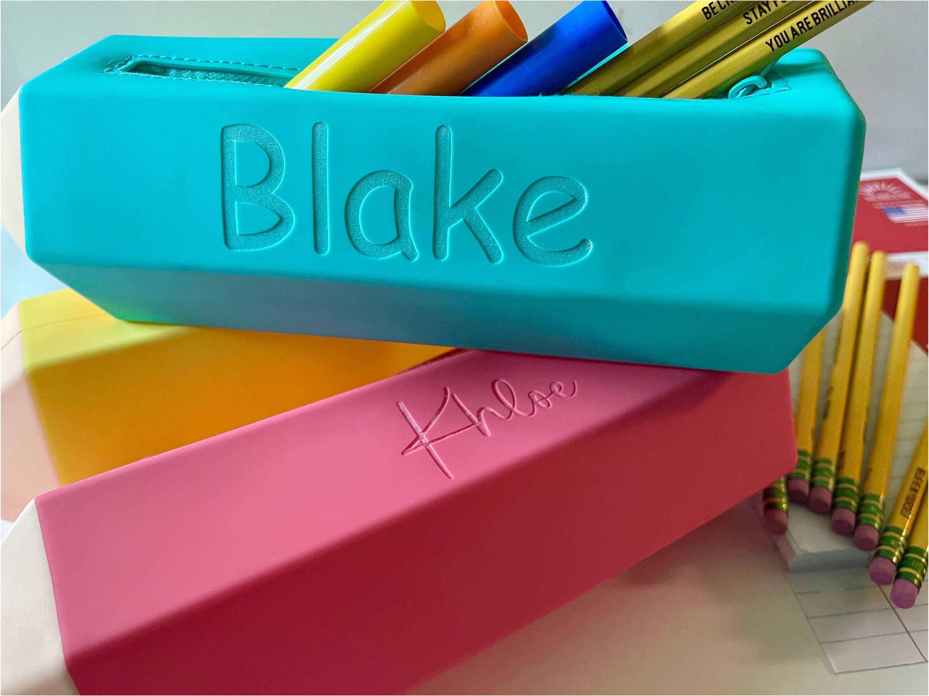 Personalized Pencil Pouch, Custom Crayon Box, Back to School, School Supplies, Elementary Kids, PreK