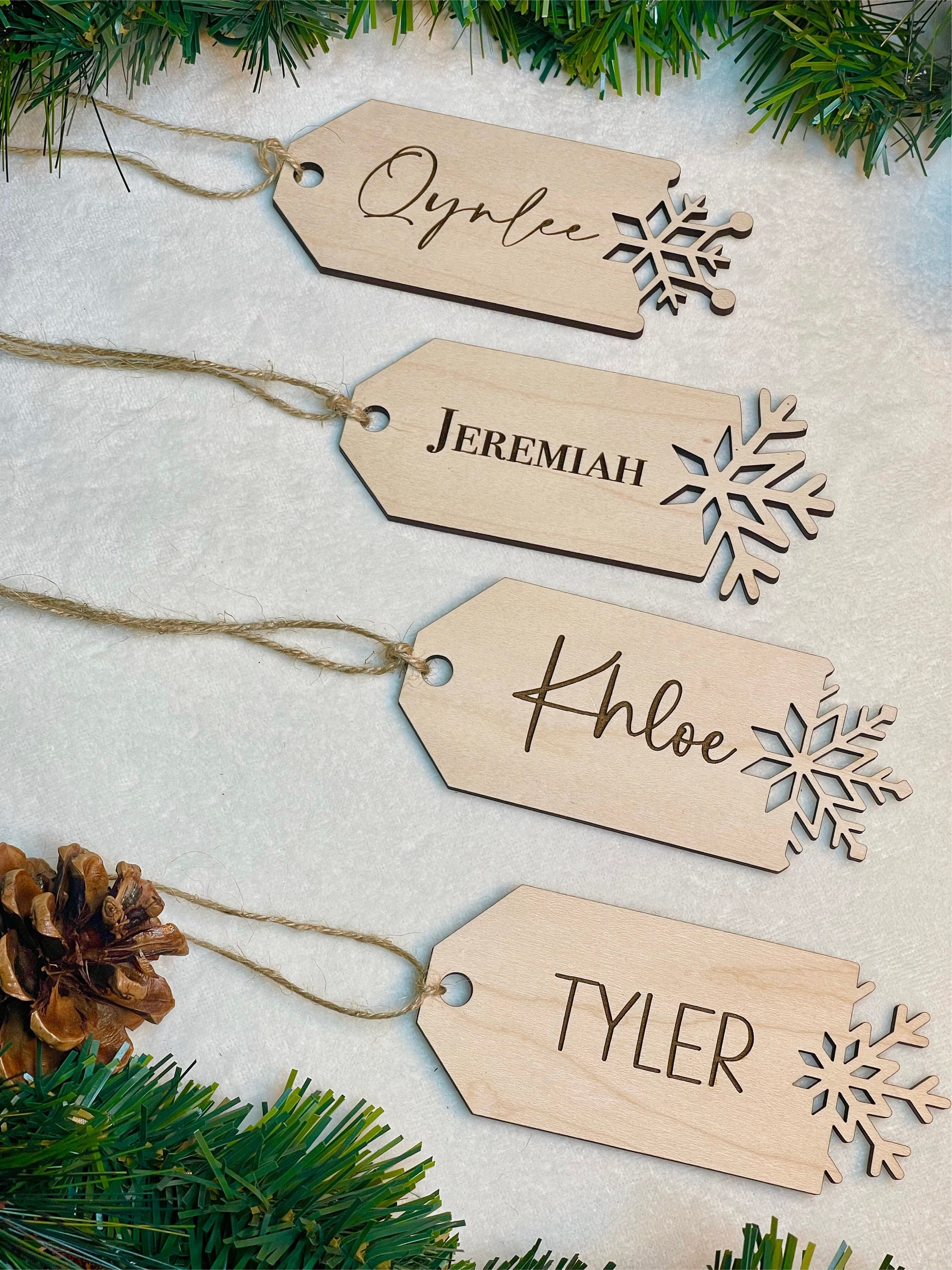 Gold Christmas Stockings Name Tags Acrylic Names for Stocking Family  Personalized Tag Decor for Holidays, Modern Decor item SAL260 