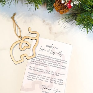Elephant Christmas Ornament, Sisterhood Ornament, Personalized Gifts for Best Friends, Friendsgiving Gift, Friendship Gift, Sister Ornament bild 2