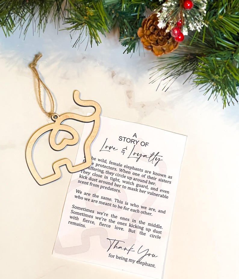 Elephant Christmas Ornament, Sisterhood Ornament, Personalized Gifts for Best Friends, Friendsgiving Gift, Friendship Gift, Sister Ornament bild 2