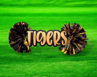 Pom Pom Sign Cheer Spirit Stick - Spirit Stick Cheer - Personalized Cheer Signs with PomPoms - Spirit Stick Football - Sports Mom Sign