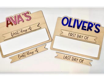 First Day of School Sign, Personalized Back to School Sign, Interchangeable, Reusable School Sign, PreK, Kindergarten, Preschool, Photo Prop