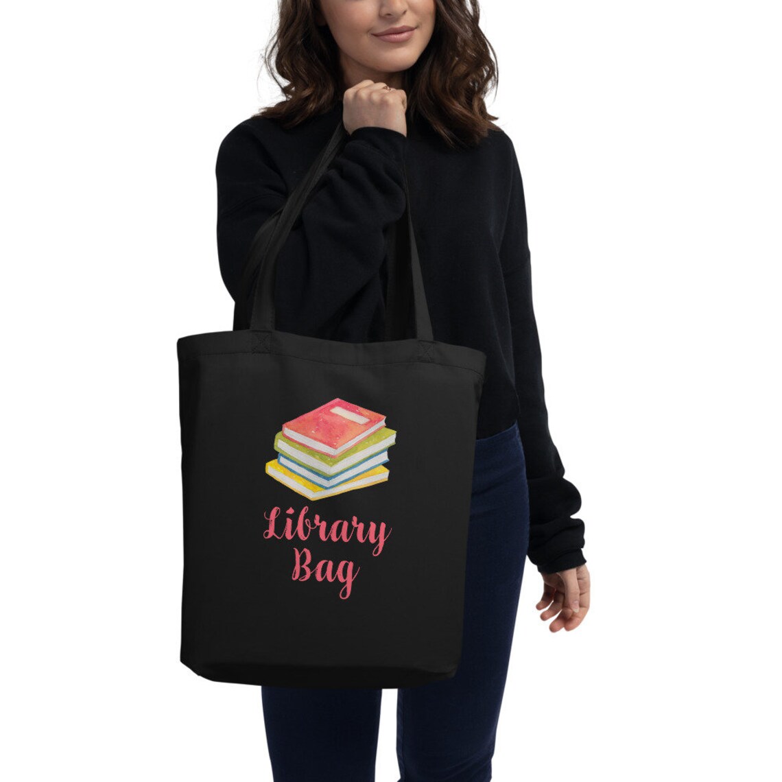 Library Bag Organic Cotton Eco Friendly Tote Gift for Etsy