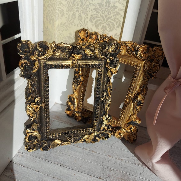 Antique, baroque, french style miniature frames, one inch scale