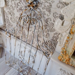 Dollhouse wire decorative gate door, dollhouse wrought iron fleur de lis gate,  1:12 Scale Antique Vintage wire decoration