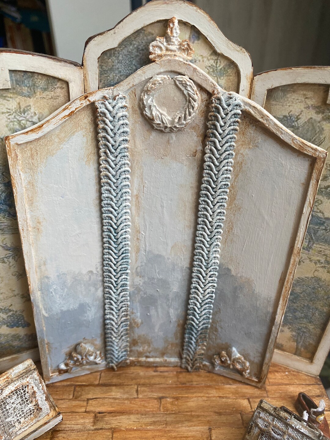 Miniature Dressing Screen/ French Dressing Room Divider/antique