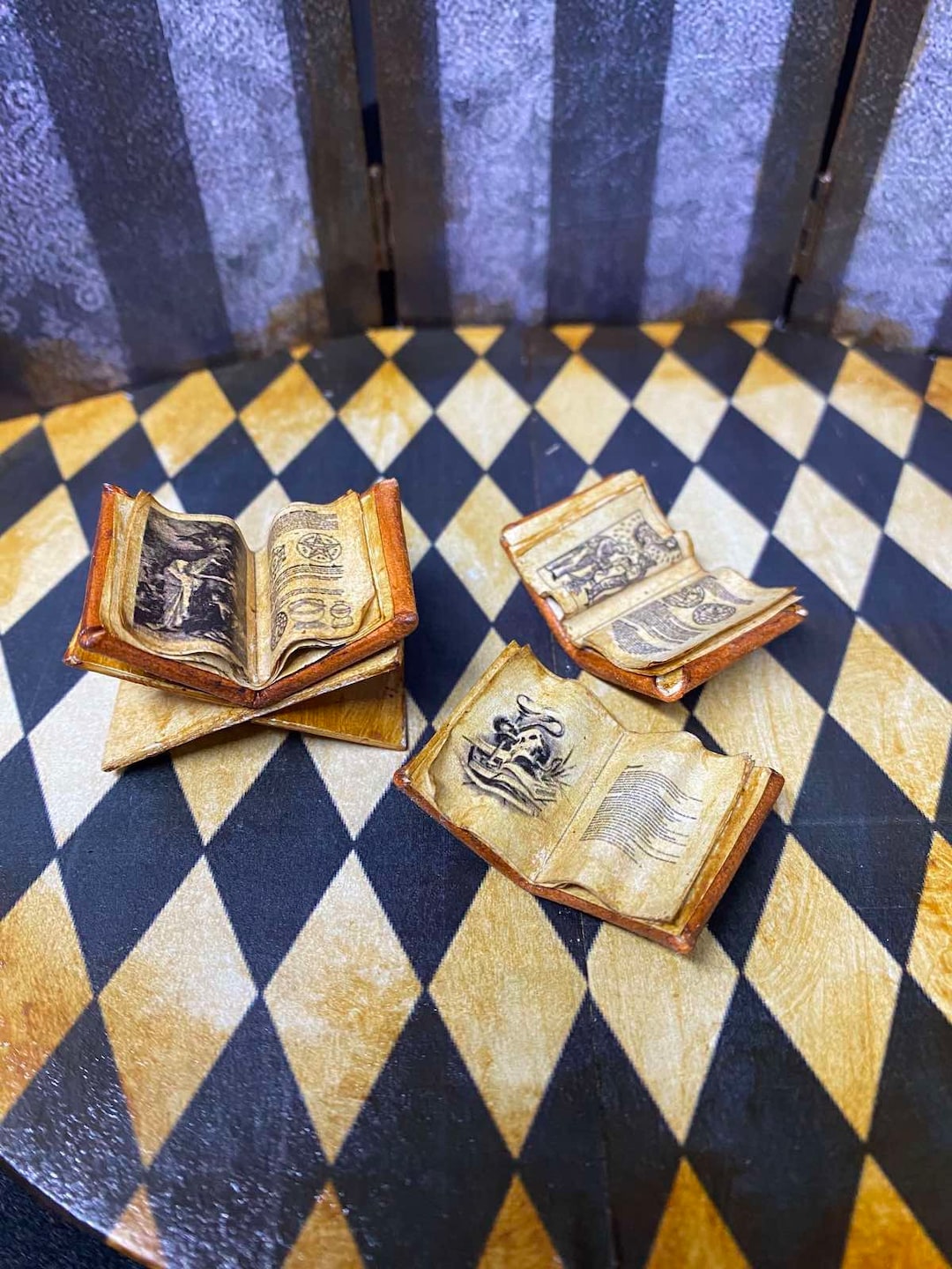 Miniature Gothic/spell Books With Leather Covers/leather Etsy