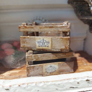 Miniature crates, dollhouse decoration, 1:12 , vintage miniature, (two pieces price)