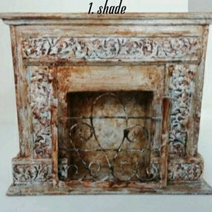 Miniature fireplace 1:12 Scale antique, baroque look, hand painted