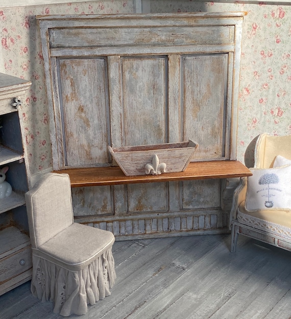 Miniature Rustic Hall Tree Bench One Inch Scale/french Country Etsy