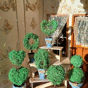 Dollhouse miniature topiary tree, one inch scale/dollhouse topiary tree/miniature tree