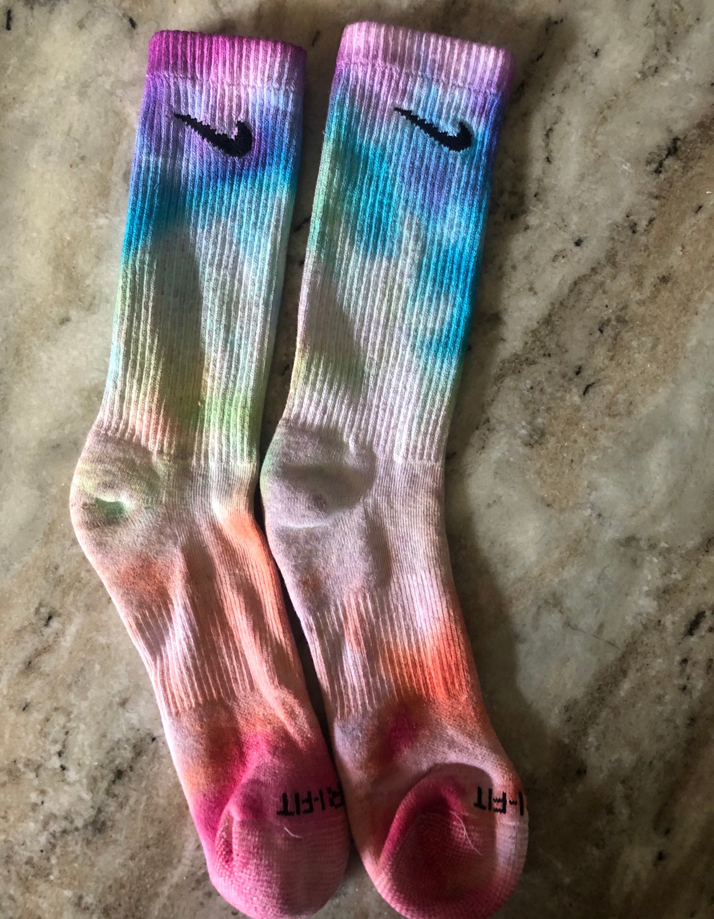 Rainbow ice Tie dye Nike Dri fit Socks Etsy